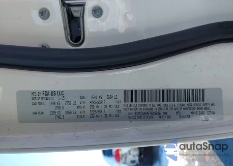 2015 Dodge Journey Se from USA, damaged, VIN 3C4PDDAG4FT619296